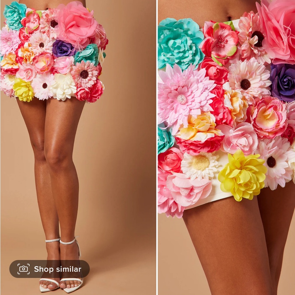 Romi Floral Mini Skirt- multi color